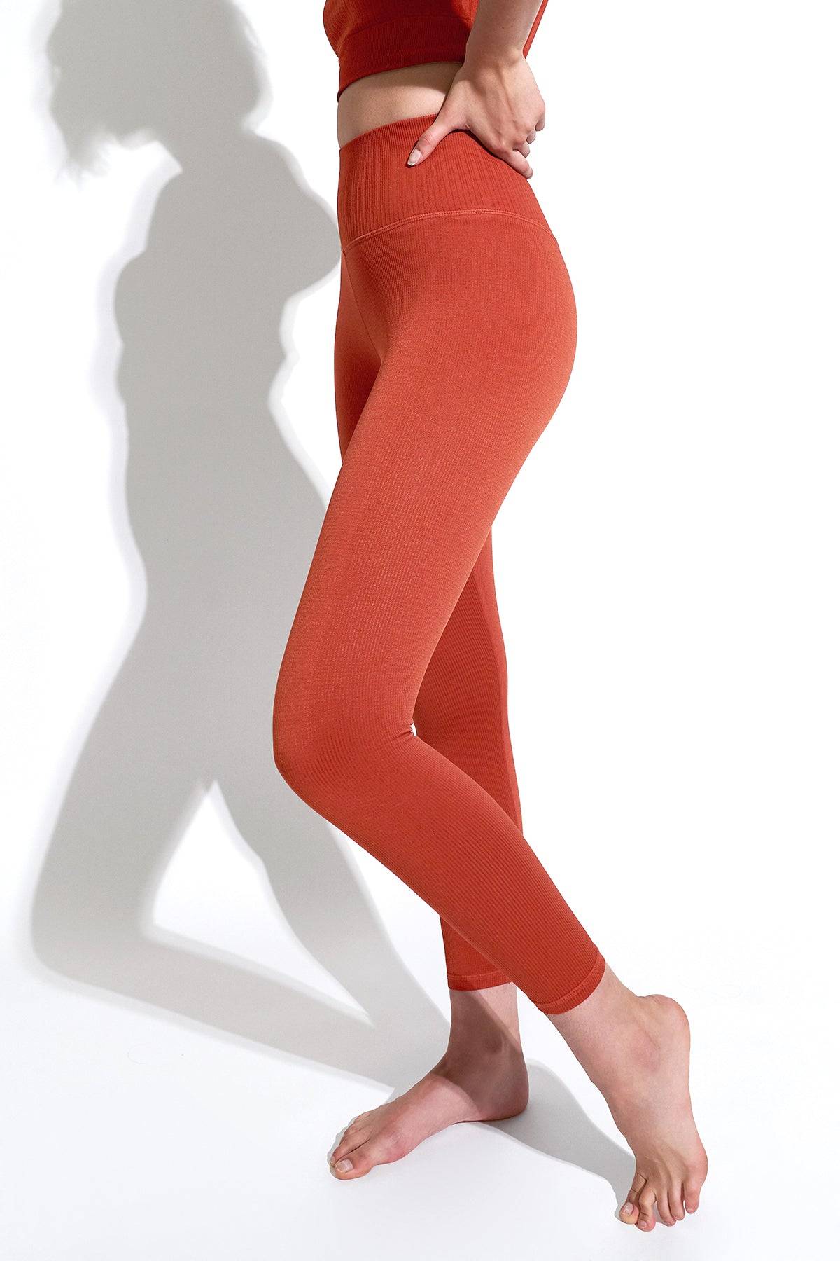 Selina Shiny Rib V-Back 7/8 Legging