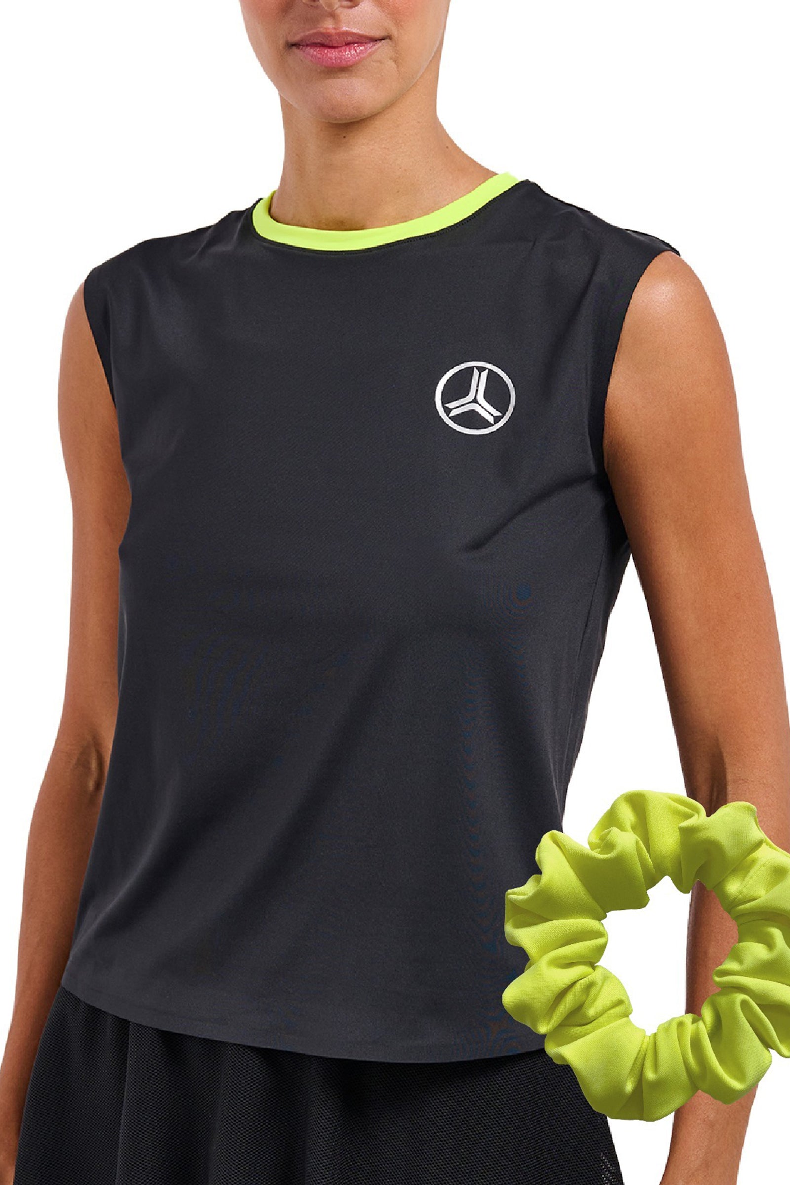 Set Womens Sleeveless Ringer Tennis Top & Scrunchie